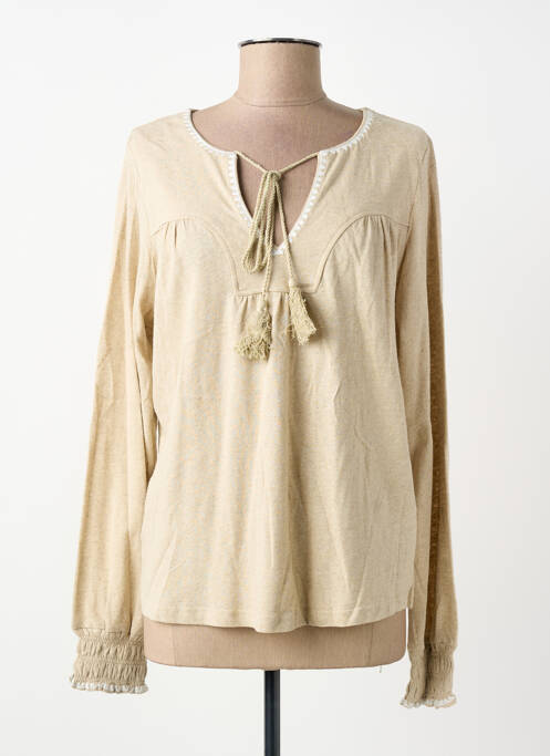 Blouse manches longues manches longues beige RUE MAZARINE femme