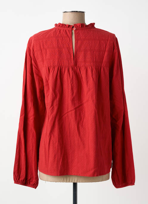 Blouse fermeture boutonnée au dos manches longues rouge CHERRY PARIS femme