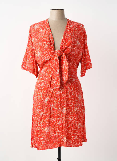 Robe courte manches courtes manches courtes rouge ANGE femme