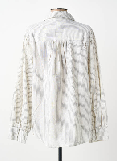 Chemisier imprimé fantaisie manches longues blanc ANGE femme