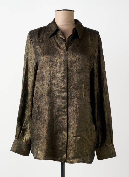 Chemisier coupe droite manches longues or YA YA FASHION femme