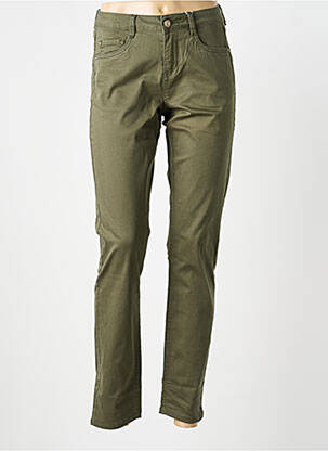 Jeans coupe slim stretch taille basse vert CREAM femme
