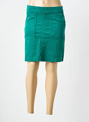 Jupe courte taille à pinces vert ICHI femme