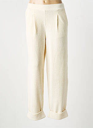 Pantalon droit stretch taille normale beige ICHI femme