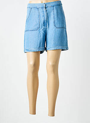 Short fermeture zippée sous rabat boutonné taille normale bleu RUE MAZARINE femme