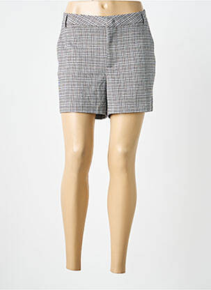 Short fermeture zippée sous rabat avec crochet taille normale gris YAYA femme