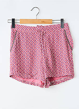 Short fermeture zippée sous rabat avec crochet rose FREEMAN T.PORTER femme