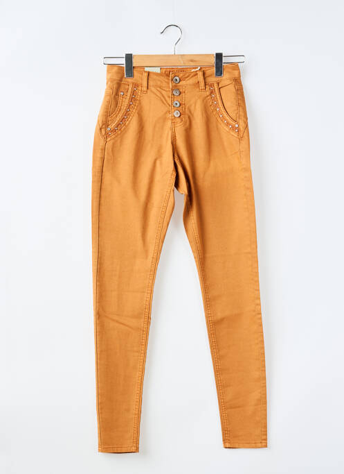 Jeans coupe slim stretch taille normale jaune CREAM femme