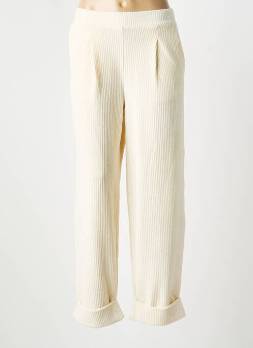 Pantalon droit stretch taille normale beige ICHI femme