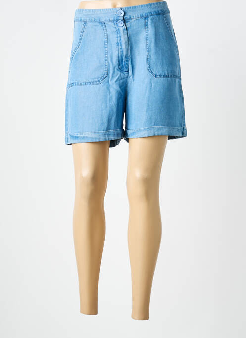 Short fermeture zippée sous rabat boutonné taille normale bleu RUE MAZARINE femme