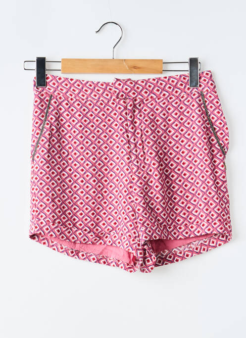 Short fermeture zippée sous rabat avec crochet rose FREEMAN T.PORTER femme