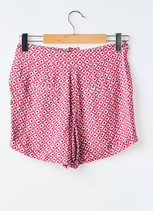 Short fermeture zippée sous rabat avec crochet rose FREEMAN T.PORTER femme