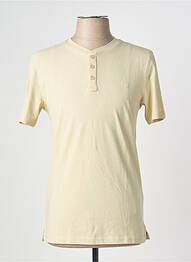 T-shirt col tunisien manches courtes beige MUSTANG homme