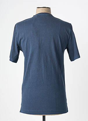 T-shirt col tunisien manches courtes bleu MUSTANG homme