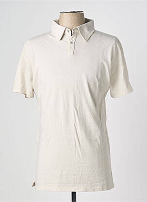 Polo tissage jersey manches courtes beige POU NOU homme