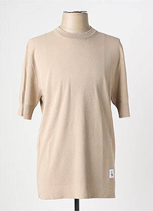 Pull stretch manches courtes beige MATINIQUE homme
