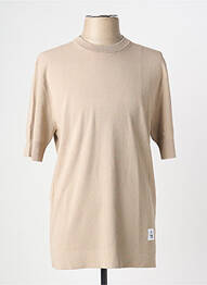 Pull stretch manches courtes beige MATINIQUE homme