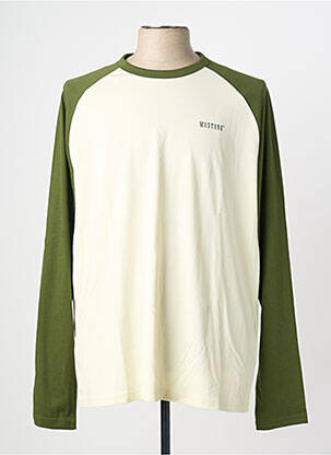 T-shirt stretch manches longues beige MUSTANG homme