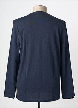 T-shirt broderie manches longues bleu MUSTANG homme
