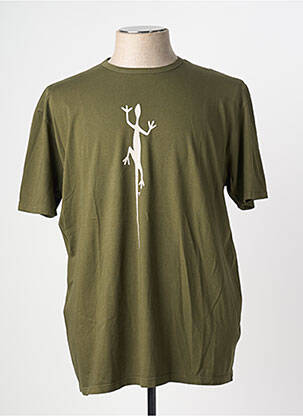 T-shirt stretch manches courtes vert POU NOU homme
