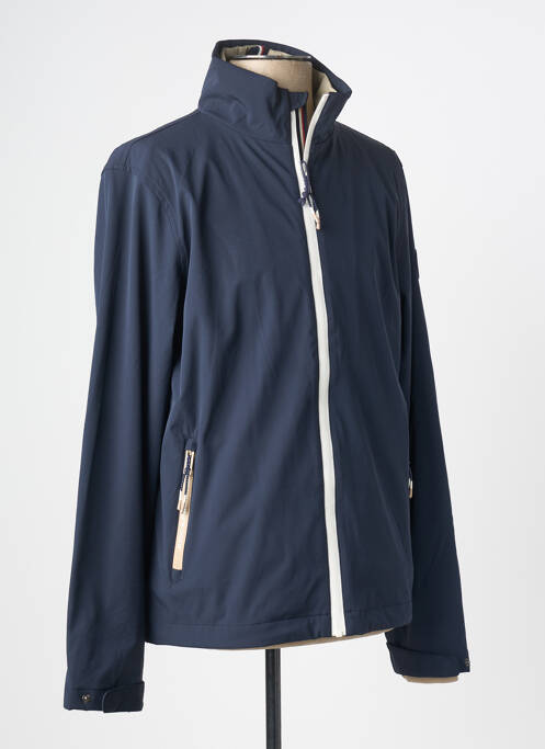 Coupe-vent poignets bords-côtes sans capuche bleu FQ1924 homme
