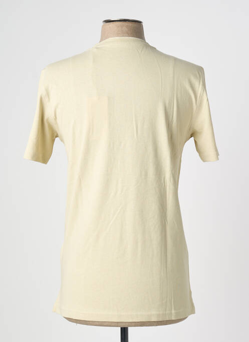 T-shirt col tunisien manches courtes beige MUSTANG homme