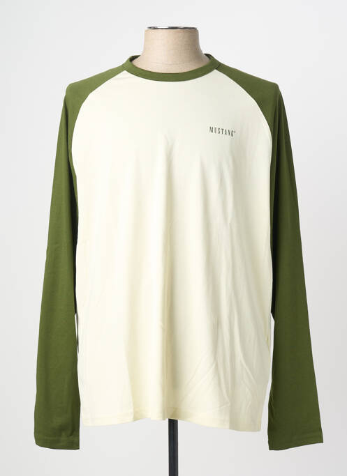 T-shirt stretch manches longues beige MUSTANG homme