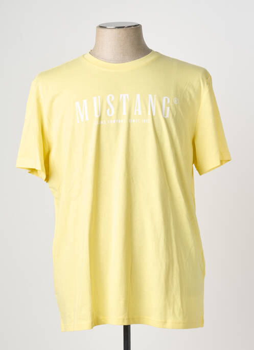 T-shirt stretch manches courtes jaune MUSTANG homme