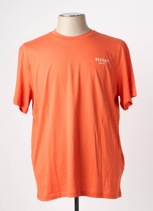 T-shirt stretch manches courtes orange MUSTANG homme