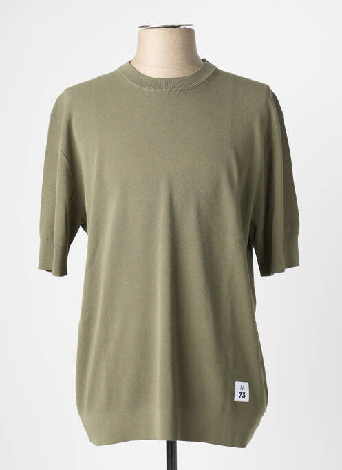 Pull stretch manches courtes vert MATINIQUE homme