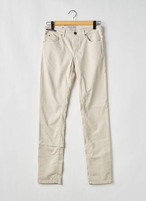 Pantalon slim tissage popeline taille normale beige TELERIA ZED homme