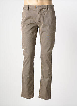 Pantalon chino tissage chiné taille normale marron TELERIA ZED homme