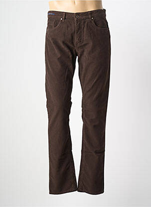 Pantalon slim taille à pinces taille normale marron TELERIA ZED homme