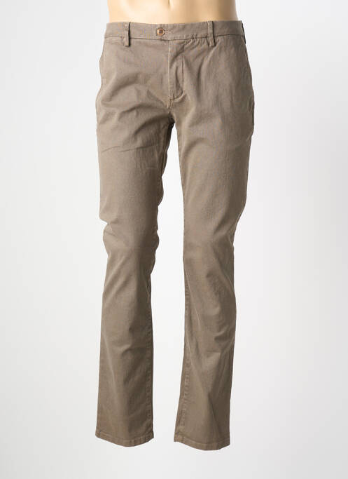 Pantalon chino tissage chiné taille normale marron TELERIA ZED homme