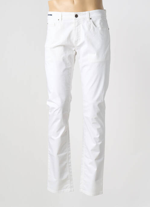 Pantalon slim tissage popeline taille normale blanc TELERIA ZED homme