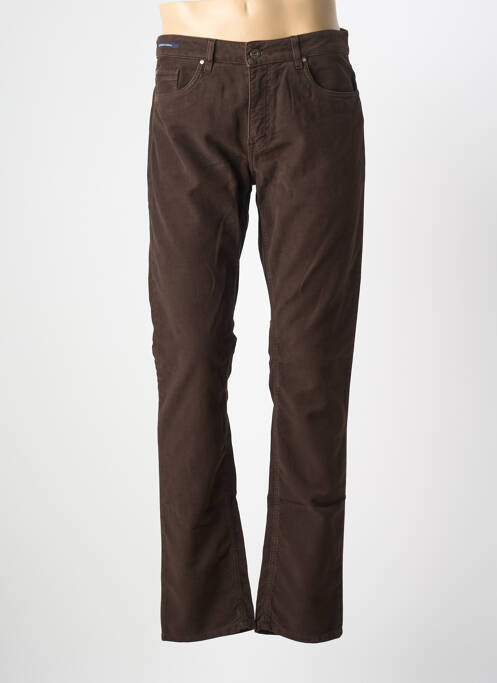 Pantalon slim taille à pinces taille normale marron TELERIA ZED homme
