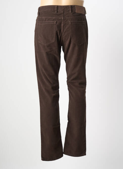 Pantalon slim taille à pinces taille normale marron TELERIA ZED homme