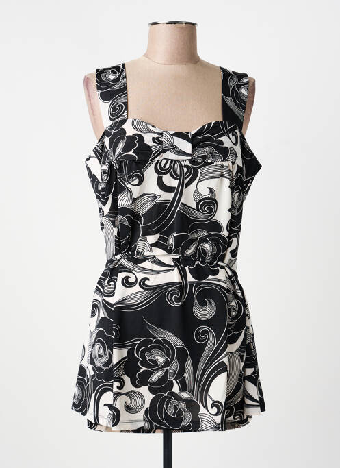 Top col carré sans manche noir PHILDAR femme