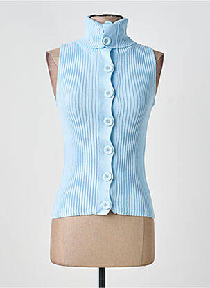 Top stretch sans manche bleu PHILDAR femme