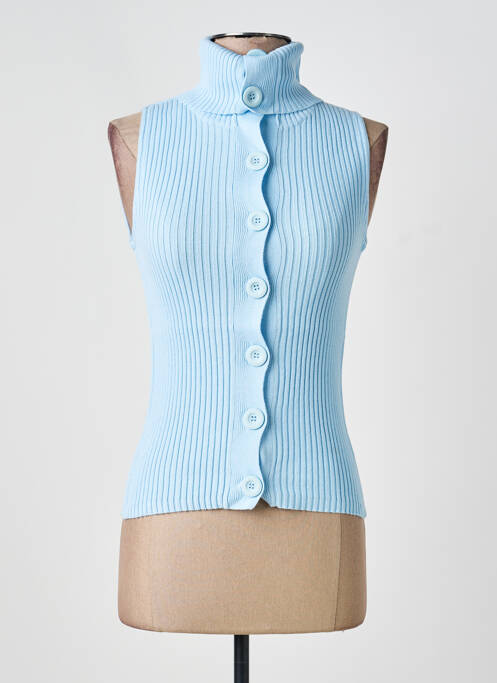 Top stretch sans manche bleu PHILDAR femme