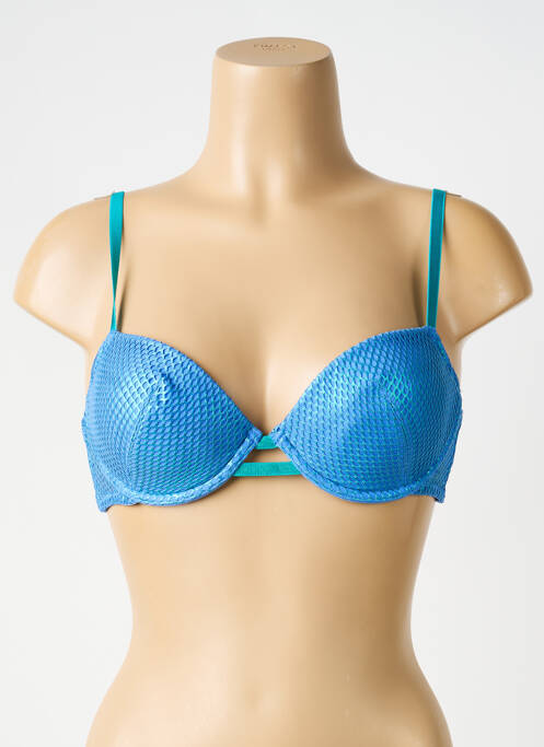 Haut de maillot de bain haut soutien-gorge moulé haut soutien-gorge moulé bleu CHARLOTT' femme