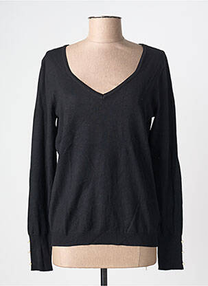 Pull col v manches longues noir PHILDAR femme