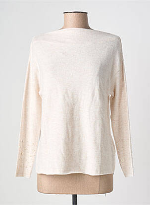 Pull tissage chiné manches longues beige PHILDAR femme