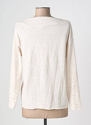 Pull tissage chiné manches longues beige PHILDAR femme
