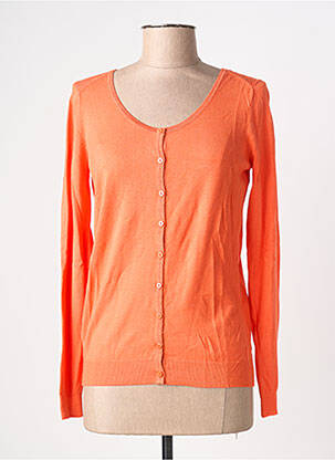 Gilet manches longues resserrée sur le bas orange PHILDAR femme