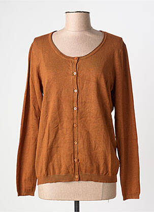 Gilet manches longues col rond marron PHILDAR femme