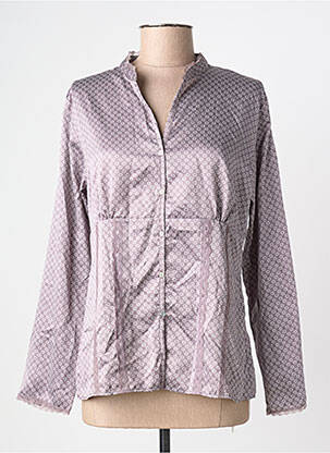 Chemisier imprimé fleurs manches longues gris CANNELLE femme