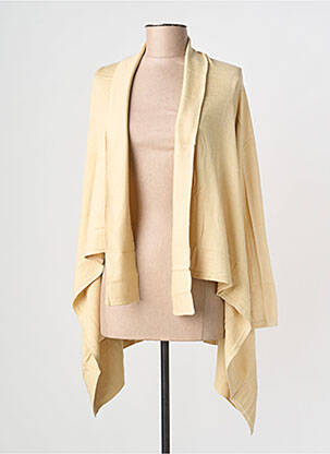 Gilet manches longues col châle beige PHILDAR femme