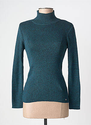 Pull tissage chiné manches longues bleu BONOBO femme