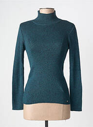 Pull tissage chiné manches longues bleu BONOBO femme